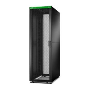 APC Easy Rack 600mm/42U/1000mm with Roof Side Panel Castors Feet and 4 Brackets No Bottom Black Flatpack